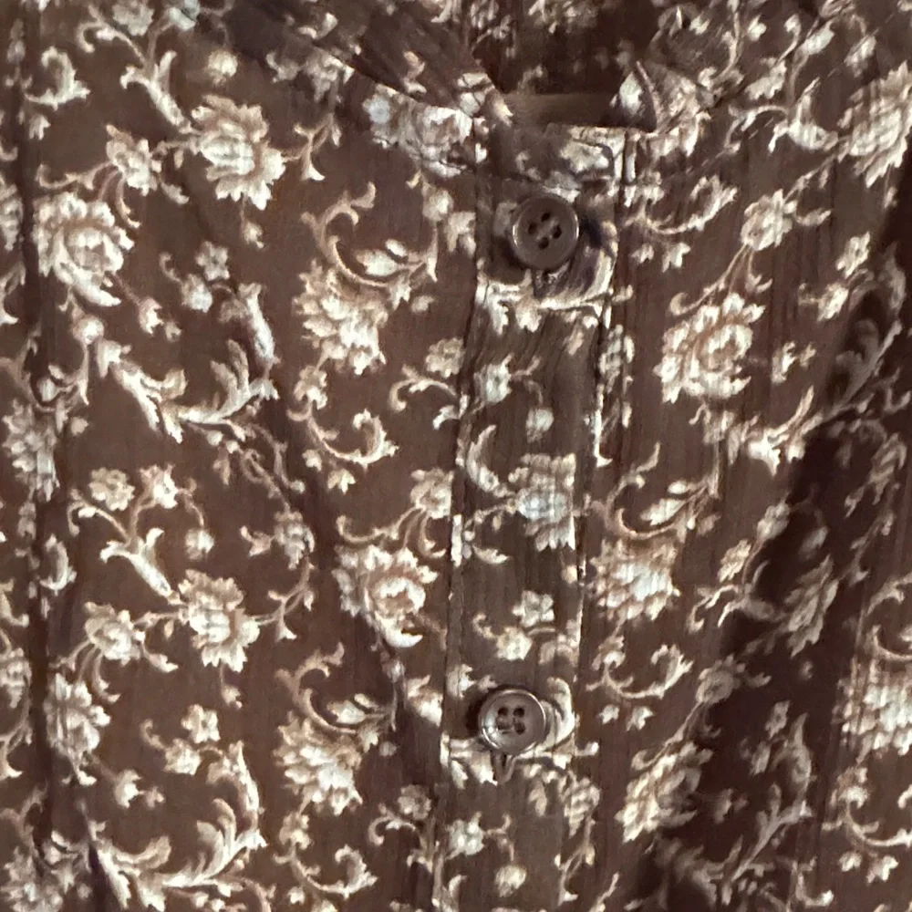 Liz & Co Floral Sleeveless Blouse - Brown Lined Sleeveless Blouse Size L